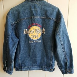 VTG Hard Rock Cafe Save The Planet Las Vegas Denim Jacket Mens Size Small